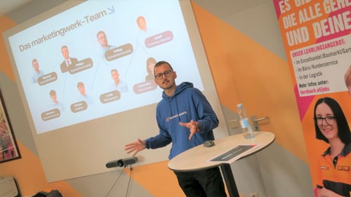 marketingwerk auf einem Branchen-Event
